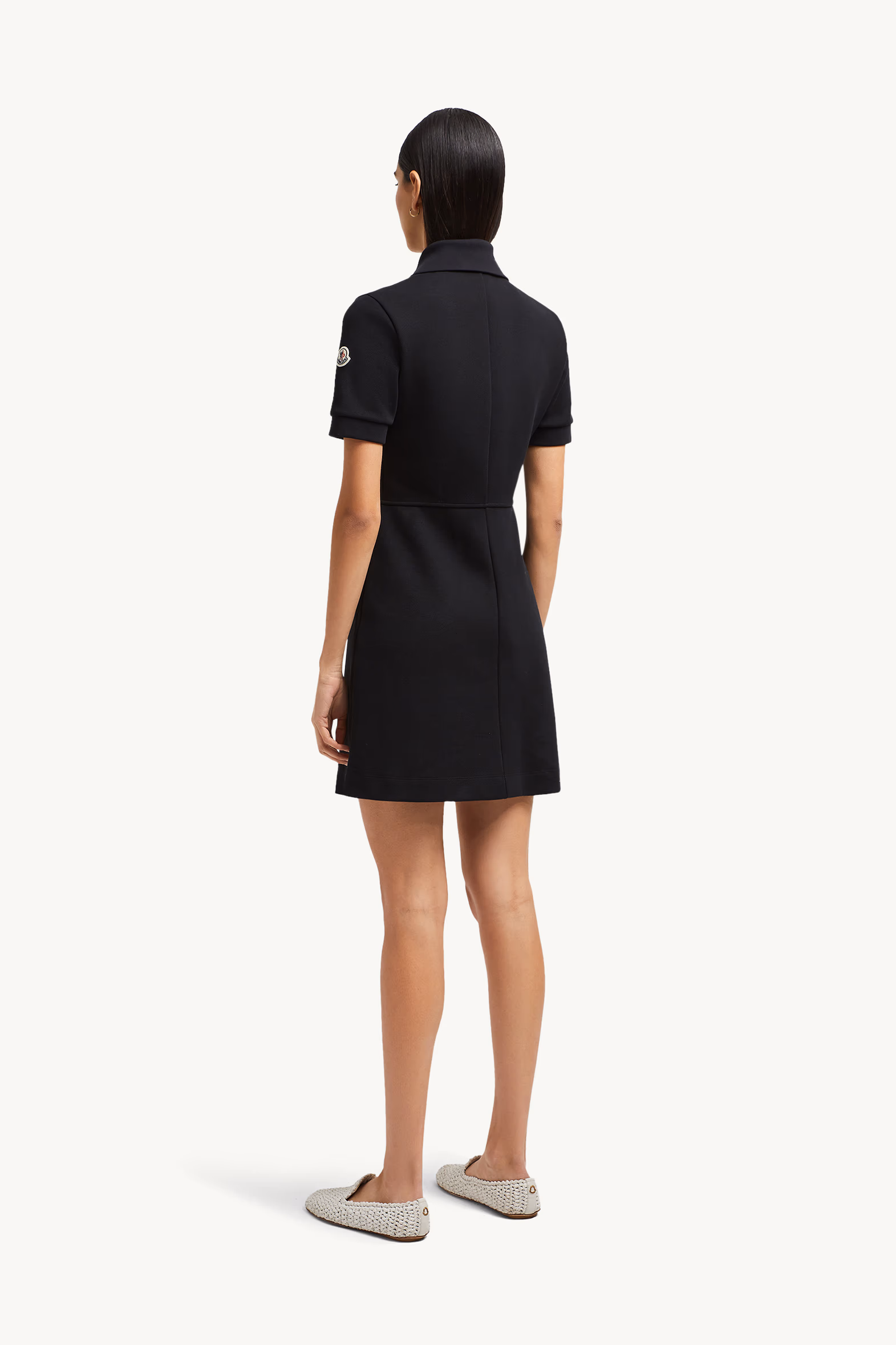 Robe polo semi-zippée en piqué Femmes Noir Moncler 5
